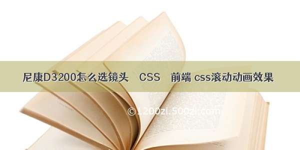 尼康D3200怎么选镜头 – CSS – 前端 css滚动动画效果