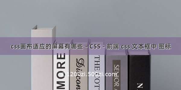 css画布适应的屏幕有哪些 – CSS – 前端 css 文本框中 图标