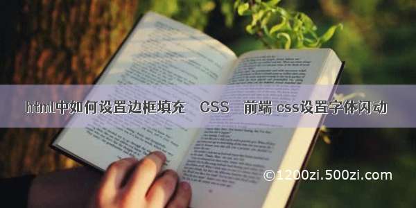 html中如何设置边框填充 – CSS – 前端 css设置字体闪动