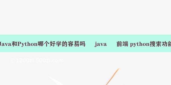 Java和Python哪个好学的容易吗 – java – 前端 python搜索功能