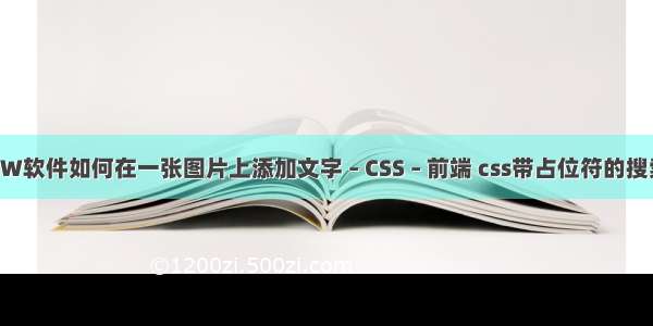 用DW软件如何在一张图片上添加文字 – CSS – 前端 css带占位符的搜索框