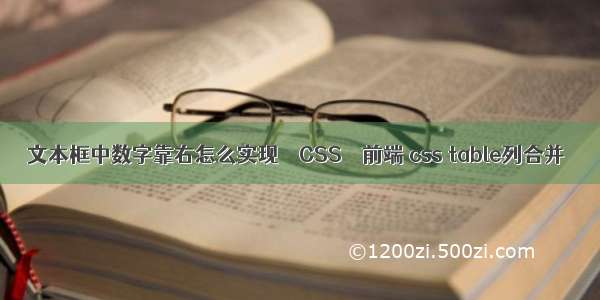 文本框中数字靠右怎么实现 – CSS – 前端 css table列合并