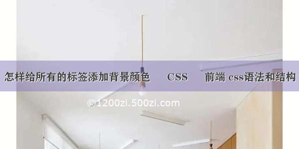 怎样给所有的标签添加背景颜色 – CSS – 前端 css语法和结构