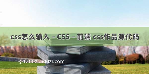css怎么输入 – CSS – 前端 css作品源代码