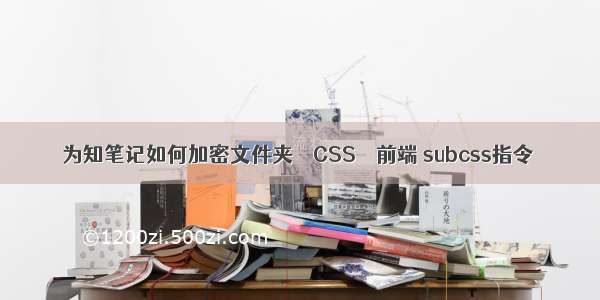 为知笔记如何加密文件夹 – CSS – 前端 subcss指令