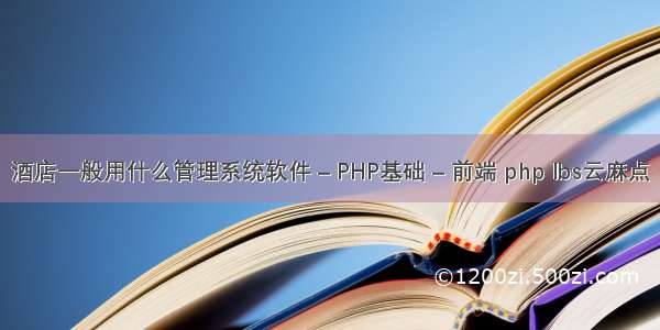 酒店一般用什么管理系统软件 – PHP基础 – 前端 php lbs云麻点