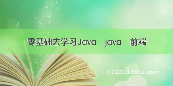 零基础去学习Java – java – 前端