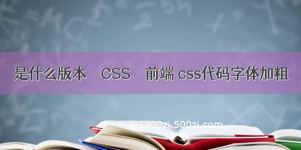 是什么版本 – CSS – 前端 css代码字体加粗