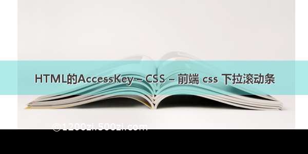 HTML的AccessKey – CSS – 前端 css 下拉滚动条