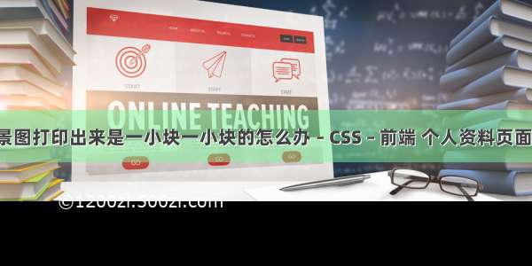 Word背景图打印出来是一小块一小块的怎么办 – CSS – 前端 个人资料页面html css