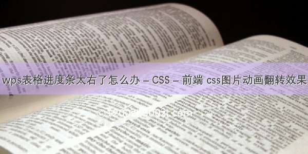 wps表格进度条太右了怎么办 – CSS – 前端 css图片动画翻转效果