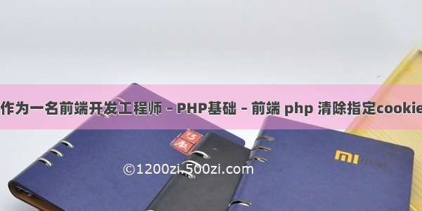 作为一名前端开发工程师 – PHP基础 – 前端 php 清除指定cookie