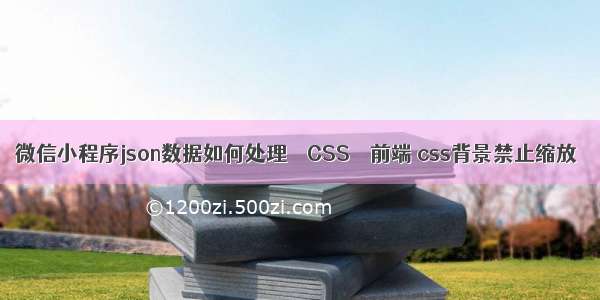 微信小程序json数据如何处理 – CSS – 前端 css背景禁止缩放