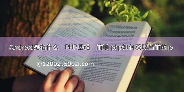 Android是指什么 – PHP基础 – 前端 php如何获取当前的ip