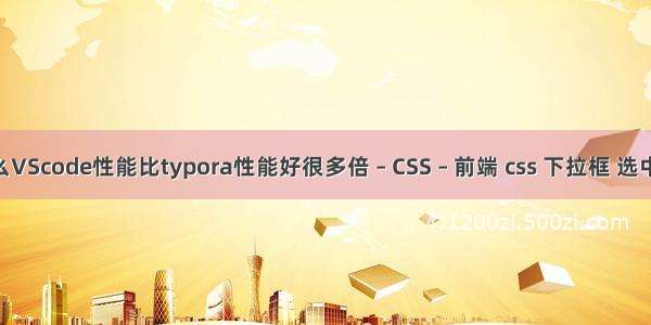 为什么VScode性能比typora性能好很多倍 – CSS – 前端 css 下拉框 选中 颜色