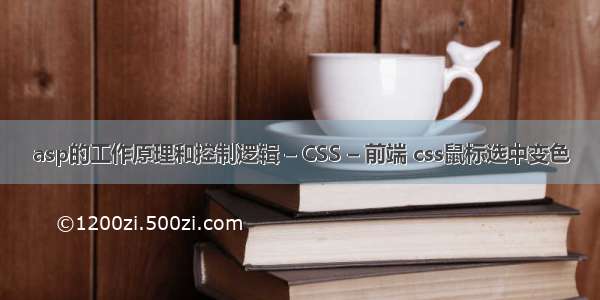 asp的工作原理和控制逻辑 – CSS – 前端 css鼠标选中变色