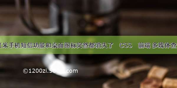 我的红米手机短信功能和桌面图标突然都消失了 – CSS – 前端 多媒体查询css