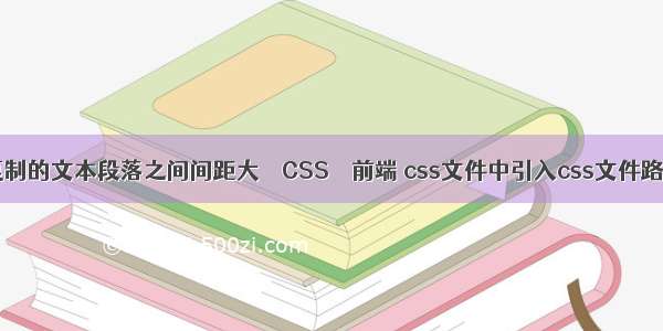 excel复制的文本段落之间间距大 – CSS – 前端 css文件中引入css文件路径问题