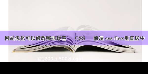 网站优化可以修改哪些标签 – CSS – 前端 css flex垂直居中