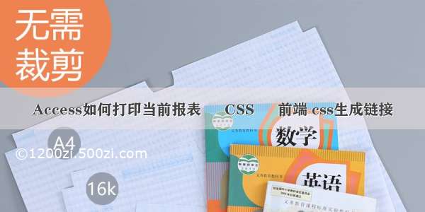 Access如何打印当前报表 – CSS – 前端 css生成链接