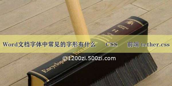 Word文档字体中常见的字形有什么 – CSS – 前端 tether.css