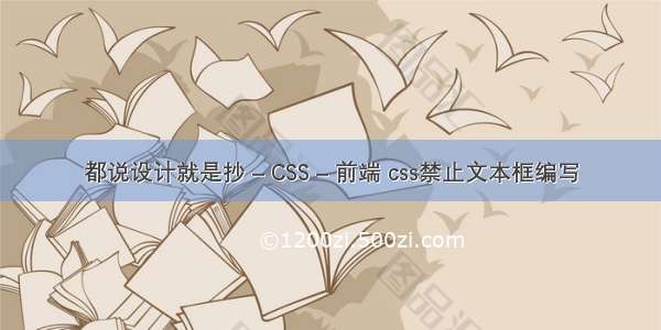 都说设计就是抄 – CSS – 前端 css禁止文本框编写