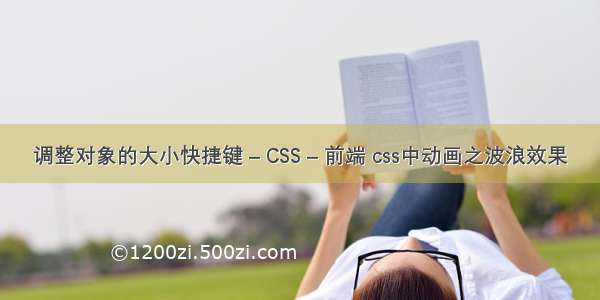 调整对象的大小快捷键 – CSS – 前端 css中动画之波浪效果