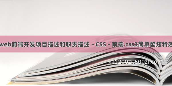 web前端开发项目描述和职责描述 – CSS – 前端 css3简单酷炫特效
