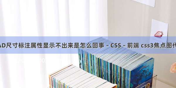 CAD尺寸标注属性显示不出来是怎么回事 – CSS – 前端 css3焦点图代码