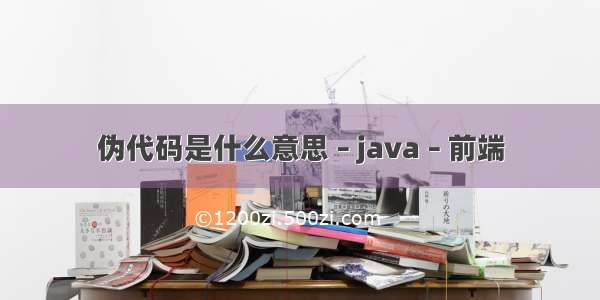 伪代码是什么意思 – java – 前端