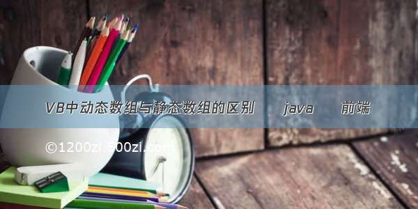 VB中动态数组与静态数组的区别 – java – 前端