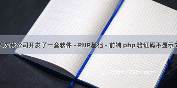 有人为我公司开发了一套软件 – PHP基础 – 前端 php 验证码不显示文字