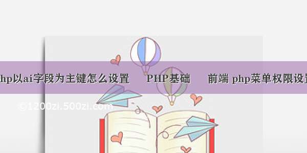 php以ai字段为主键怎么设置 – PHP基础 – 前端 php菜单权限设置