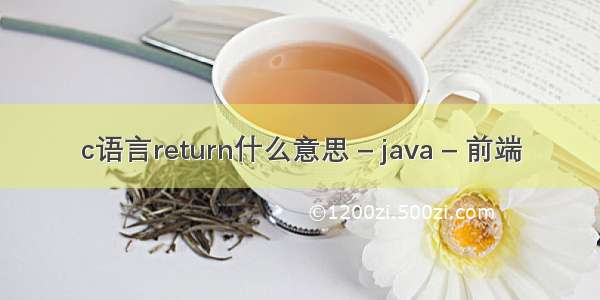 c语言return什么意思 – java – 前端