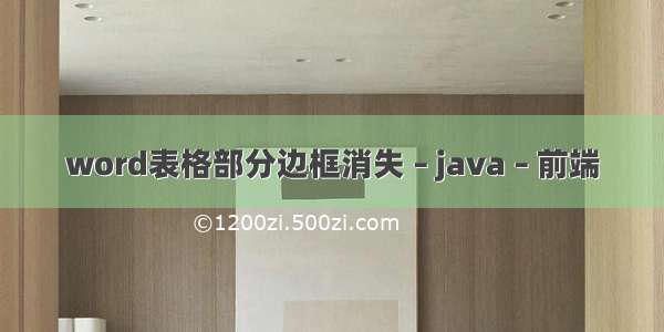 word表格部分边框消失 – java – 前端