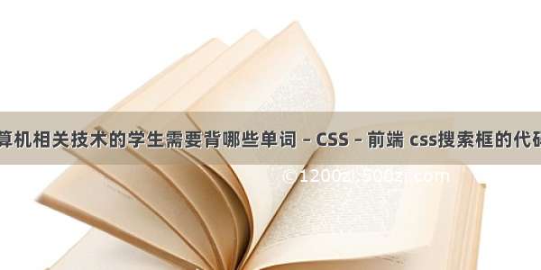 学习计算机相关技术的学生需要背哪些单词 – CSS – 前端 css搜索框的代码生成器