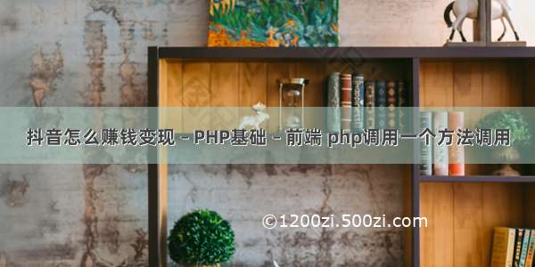 抖音怎么赚钱变现 – PHP基础 – 前端 php调用一个方法调用