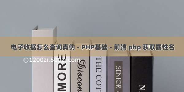 电子收据怎么查询真伪 – PHP基础 – 前端 php 获取属性名