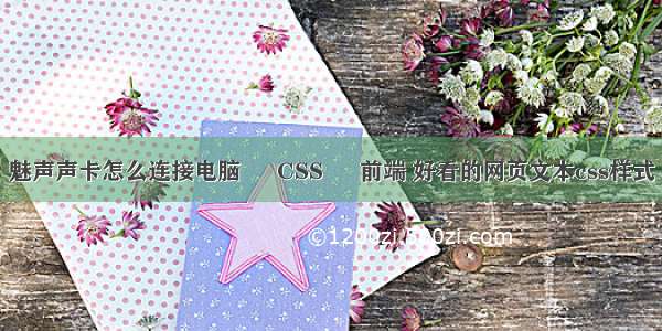 魅声声卡怎么连接电脑 – CSS – 前端 好看的网页文本css样式