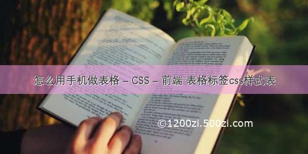 怎么用手机做表格 – CSS – 前端 表格标签css样式表