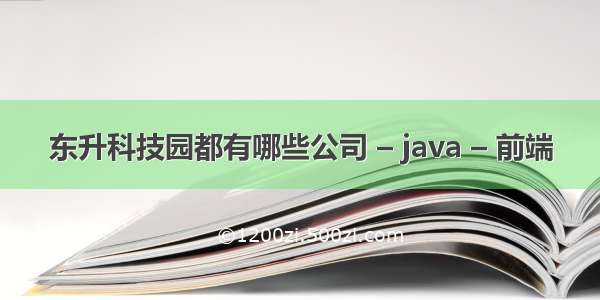 东升科技园都有哪些公司 – java – 前端