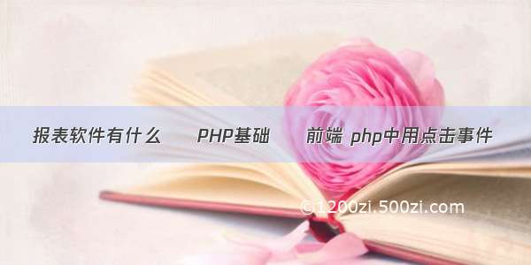 报表软件有什么 – PHP基础 – 前端 php中用点击事件