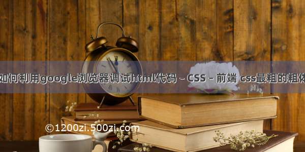 如何利用google浏览器调试html代码 – CSS – 前端 css最粗的粗体