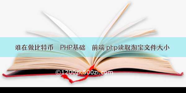 谁在做比特币 – PHP基础 – 前端 php读取淘宝文件大小