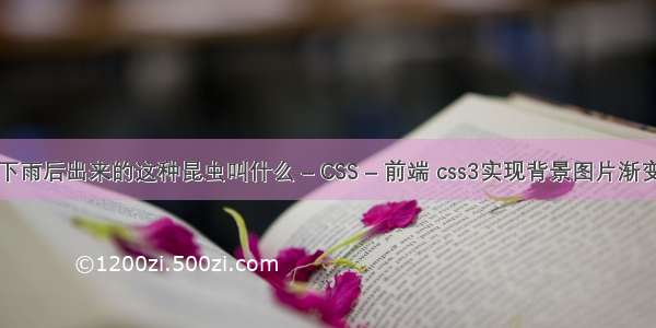 下雨后出来的这种昆虫叫什么 – CSS – 前端 css3实现背景图片渐变