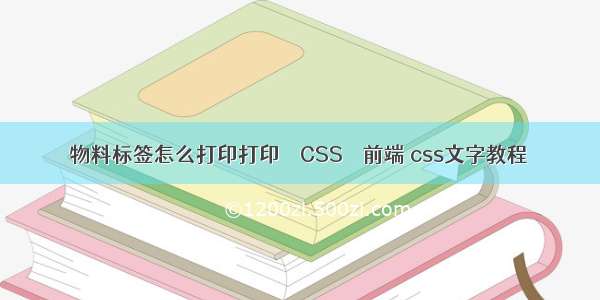 物料标签怎么打印打印 – CSS – 前端 css文字教程