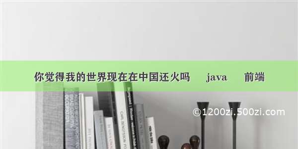 你觉得我的世界现在在中国还火吗 – java – 前端