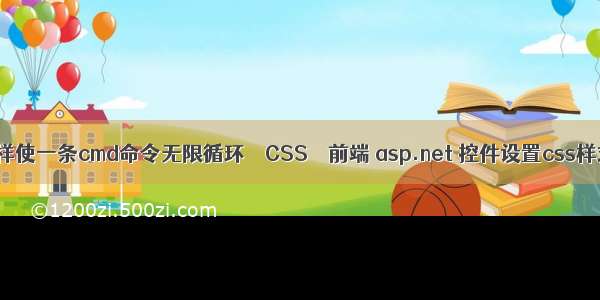 怎样使一条cmd命令无限循环 – CSS – 前端 asp.net 控件设置css样式