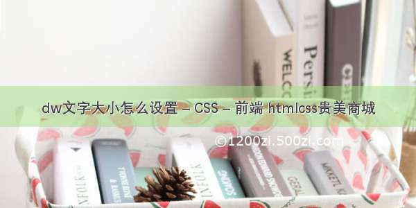 dw文字大小怎么设置 – CSS – 前端 htmlcss贵美商城