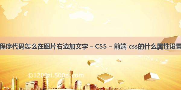 程序代码怎么在图片右边加文字 – CSS – 前端 css的什么属性设置